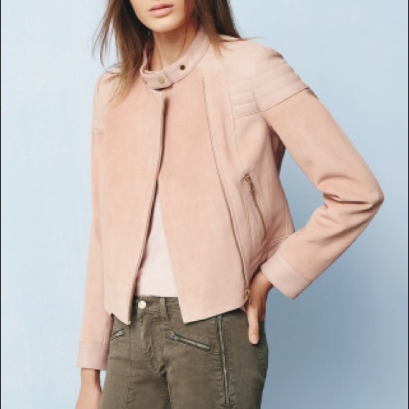J BRAND | Cardiff Leather Jacket in Rose Suede - Picture 4 of 4