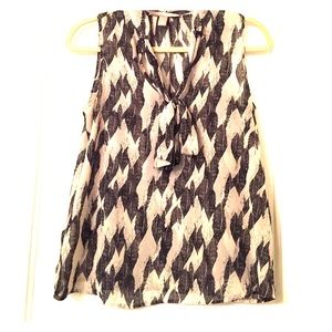 Tan and black blouse