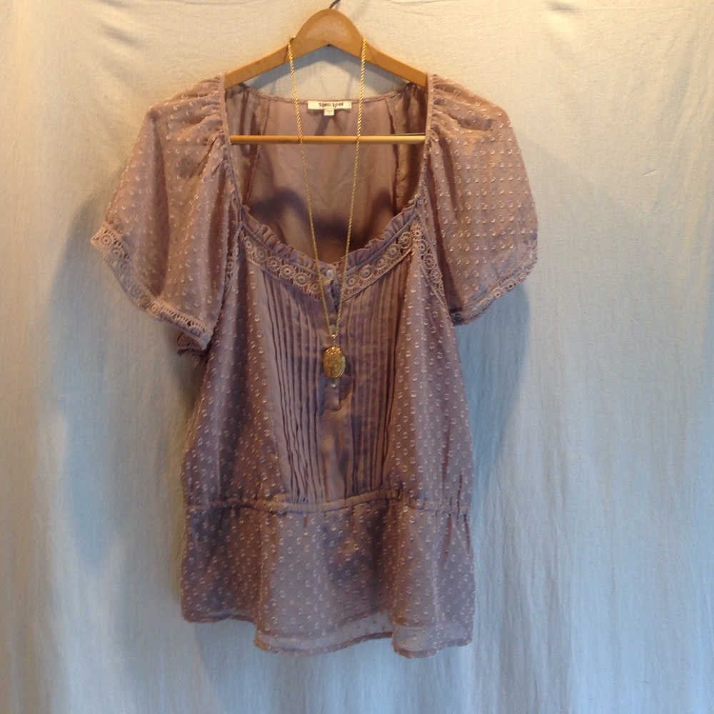 Beautiful peasant top with crochet detail
