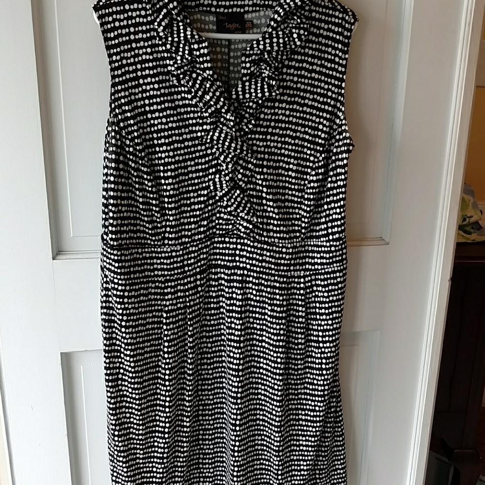 Black polka dot dress