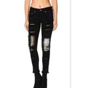 LF Carmar black ripped jeans with sequin