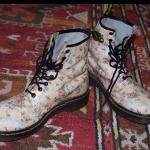 Pink floral dr. Marten boots