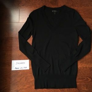 J. Crew Black Merino Wool V-neck sweater. Size XS.