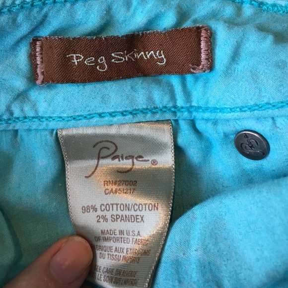 Paige Jeans turquoise Peg Skinny - Picture 3 of 4