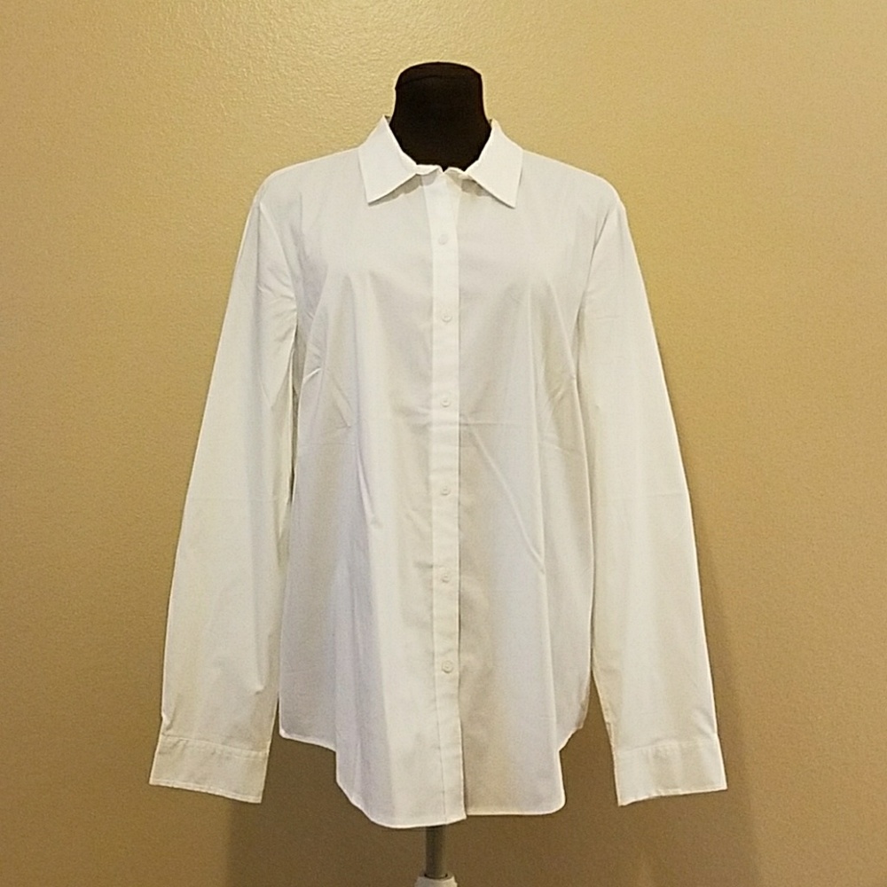 LOFT White Button Down Shirt