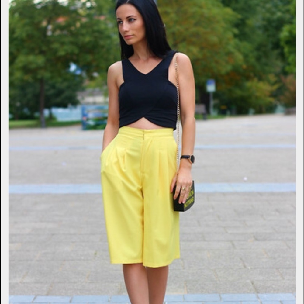 Yellow crop top