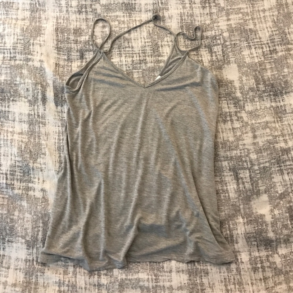 Gray Strap Top