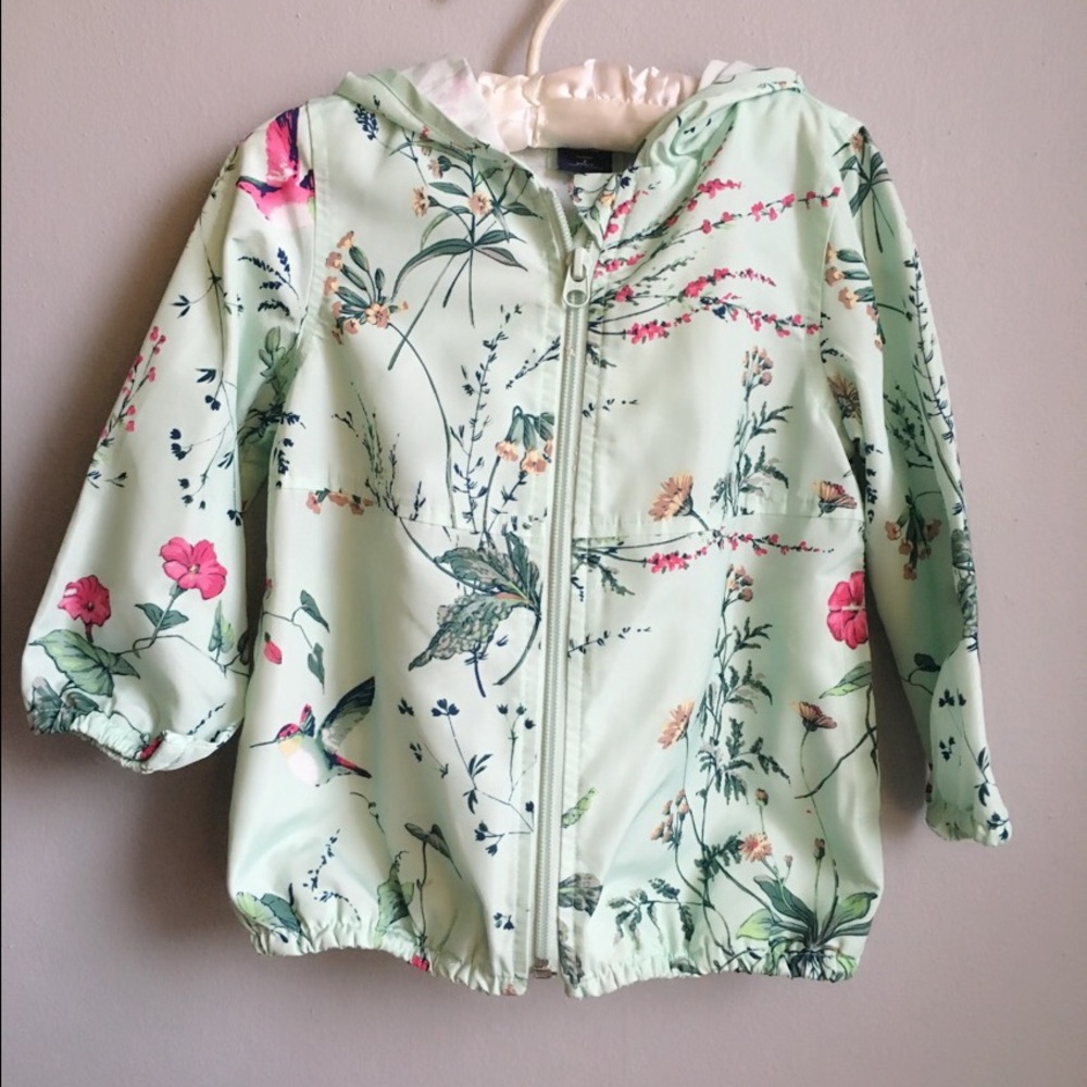 Hooded Gap Floral Rain Coat