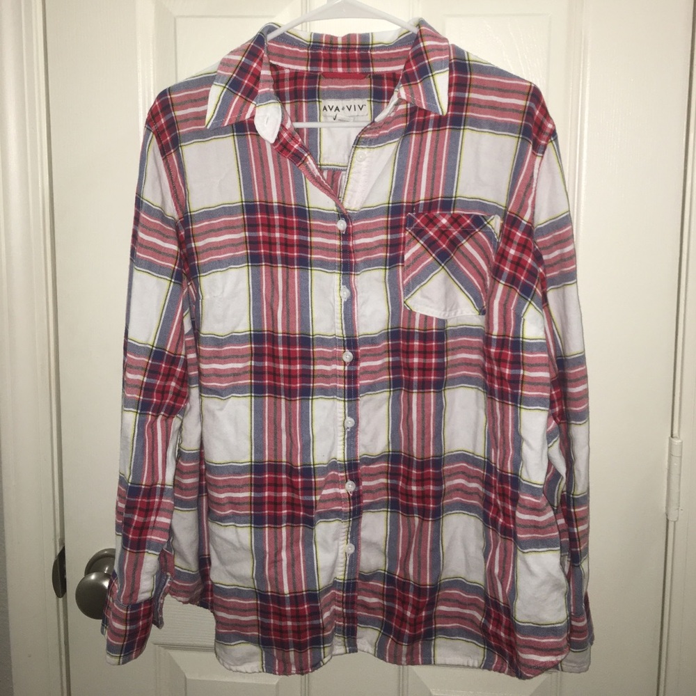 Ava Viv plaid lightweight flannel
