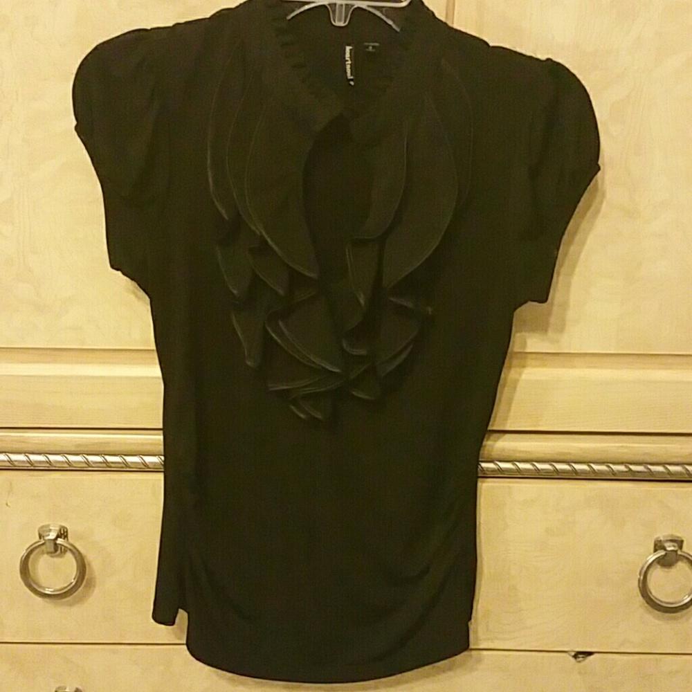 Black ruffle top