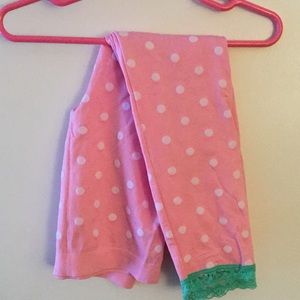 One Step Up pink polka dot leggings size 7-16