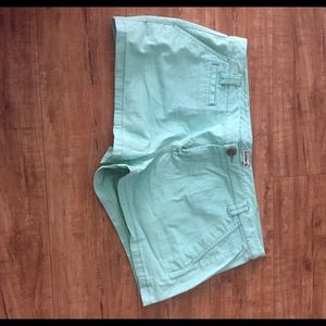 Mint green shorts from Express