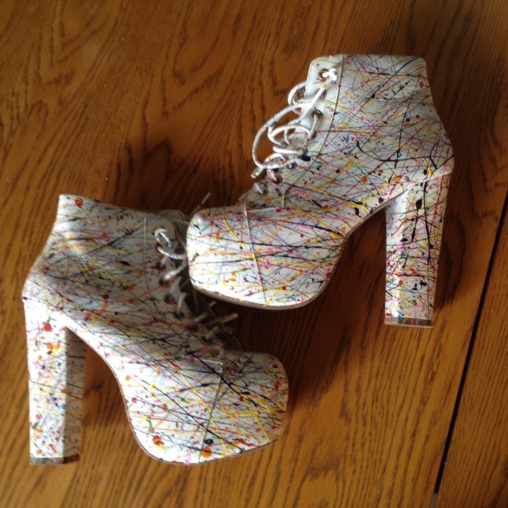Jeffery Campbell Lita Paint Splatter sz 5