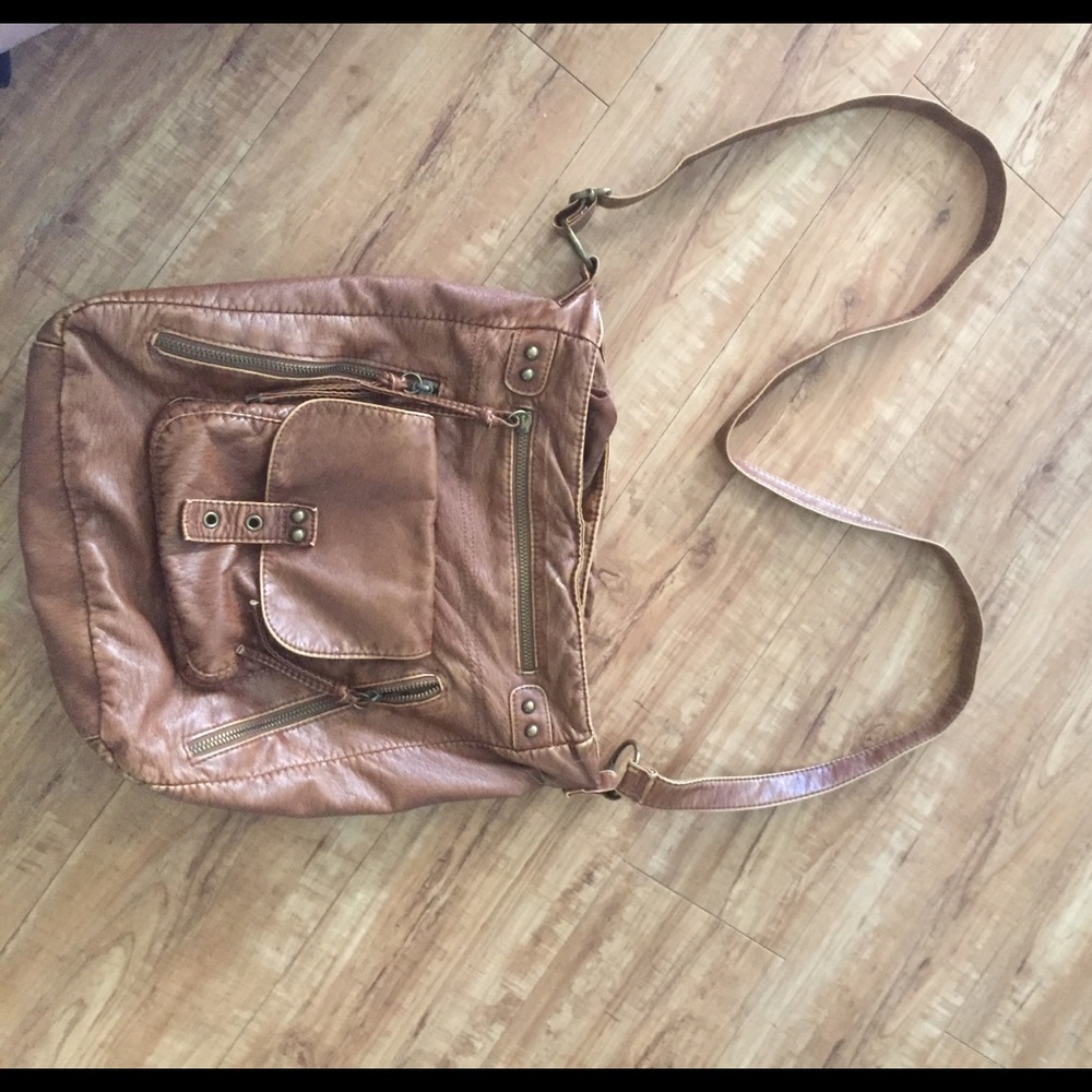 Brown satchel purse