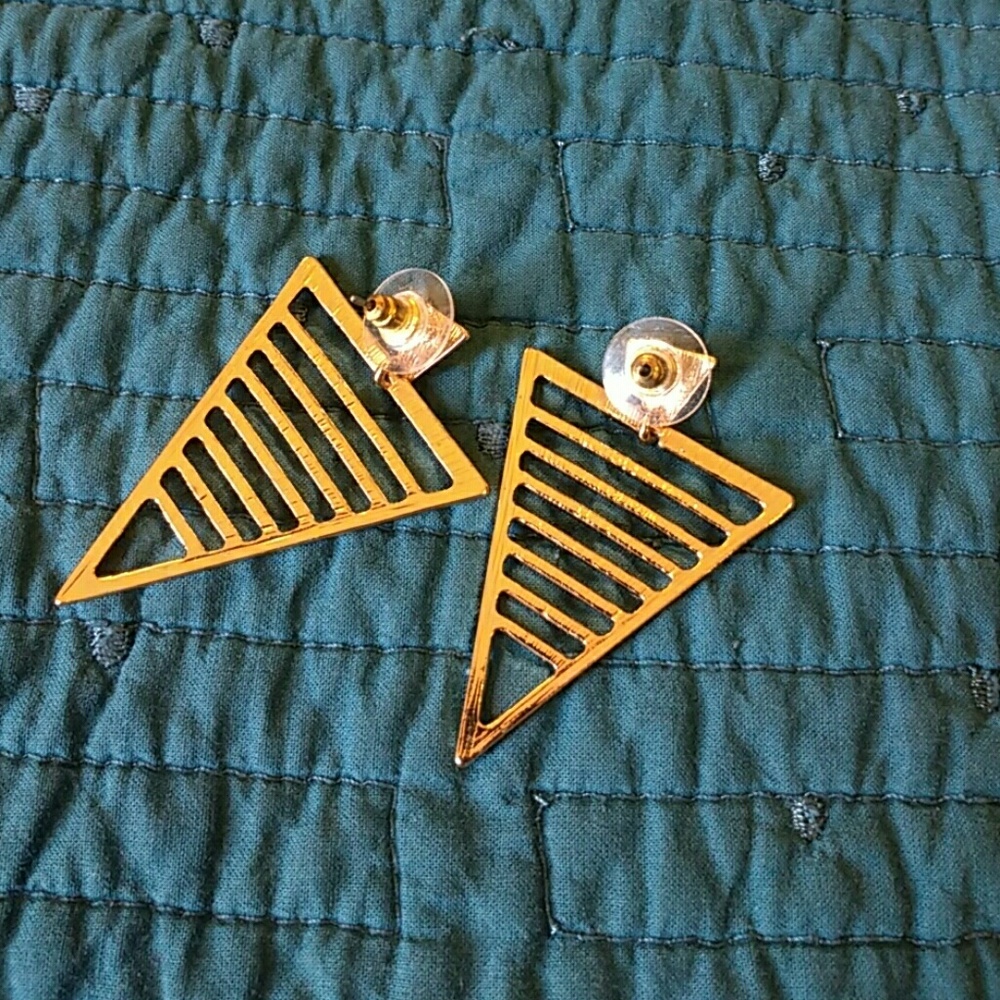 Triangle Earrings - Picture 2 of 3