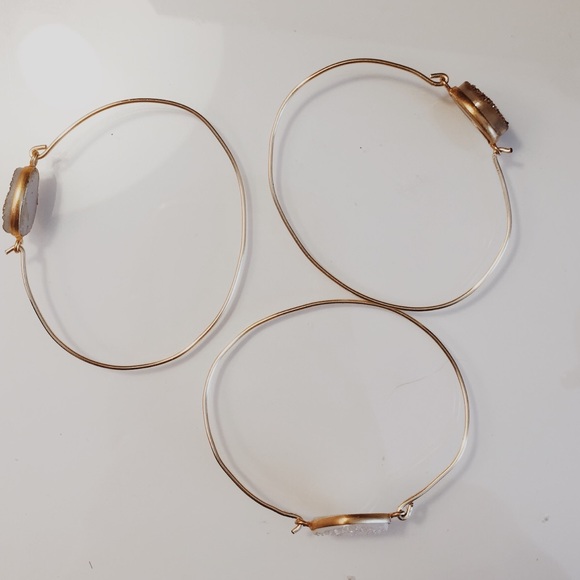 Purple druzy wire bracelet - Picture 3 of 5