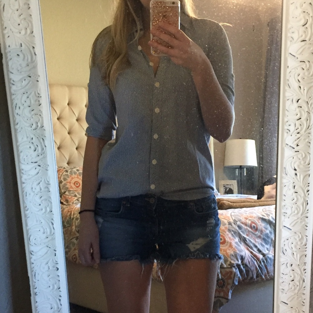 Striped button up shirt