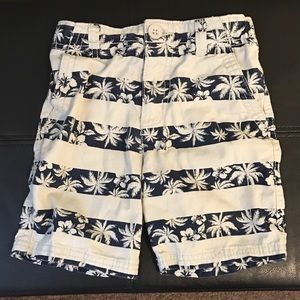 Palm Tree/Hawiian Print Khaki Shorts And Shirt