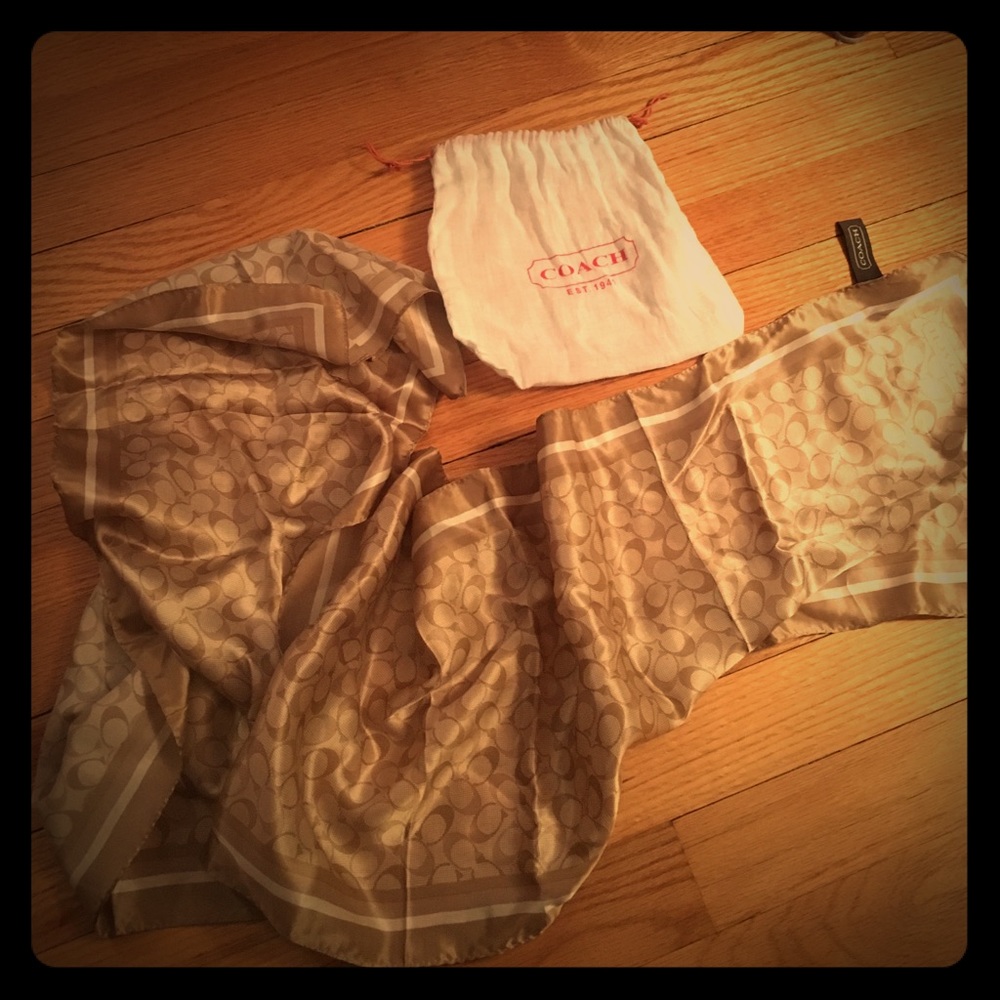 One day sale 🎉100% silk coach scarf with dust bag