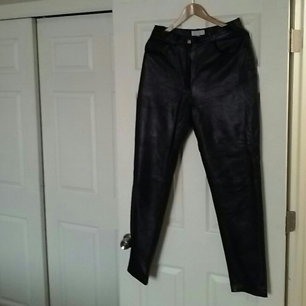 Votre Nom black leather pants