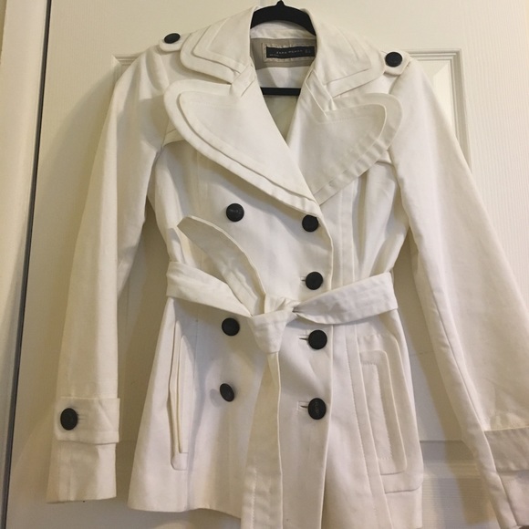 White Zara pea coat - Picture 1 of 8