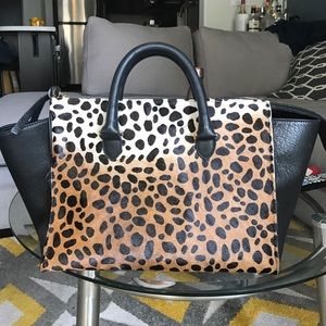 Clare V Sandrine Leopard Tote