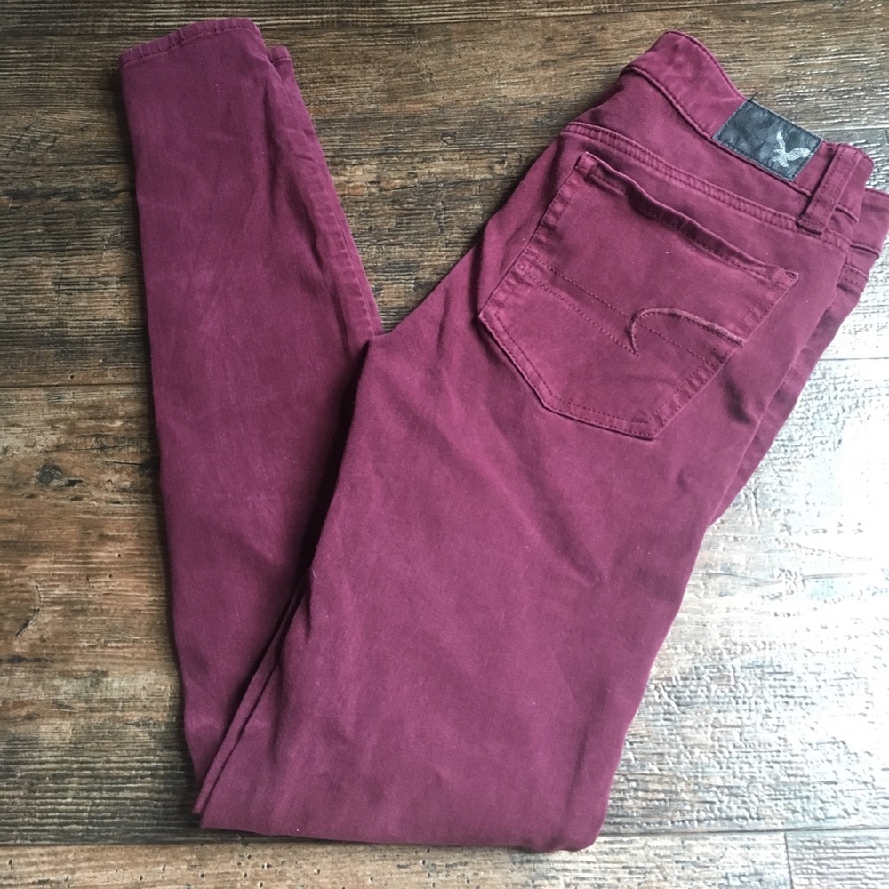 Maroon AEO jeggings