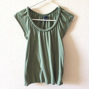 GAP braided neckline top