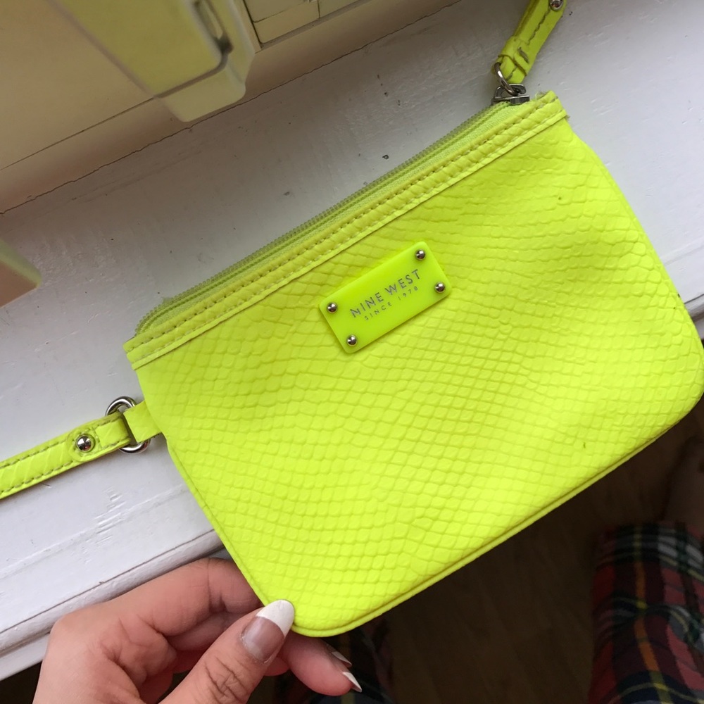 neon nine west wristlet