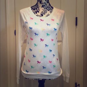White/rainbow unicorn shirt