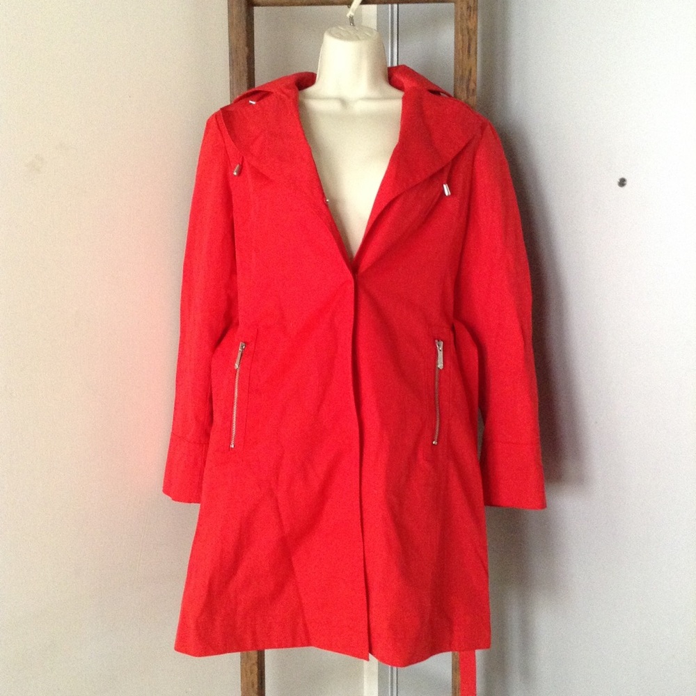 Michael Kors Red trench coat.  Water resistant