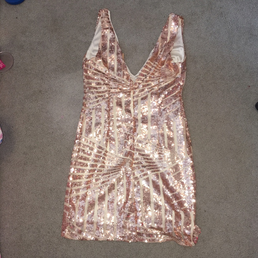 Gold sequin dress
