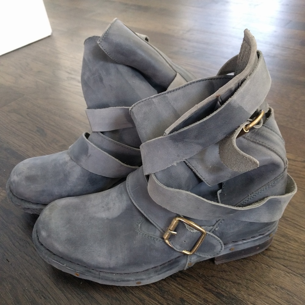 Jeffery Campbell Grey Brit-2 Leather Boots