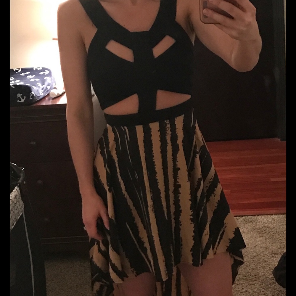 Reverse High low cut out dress