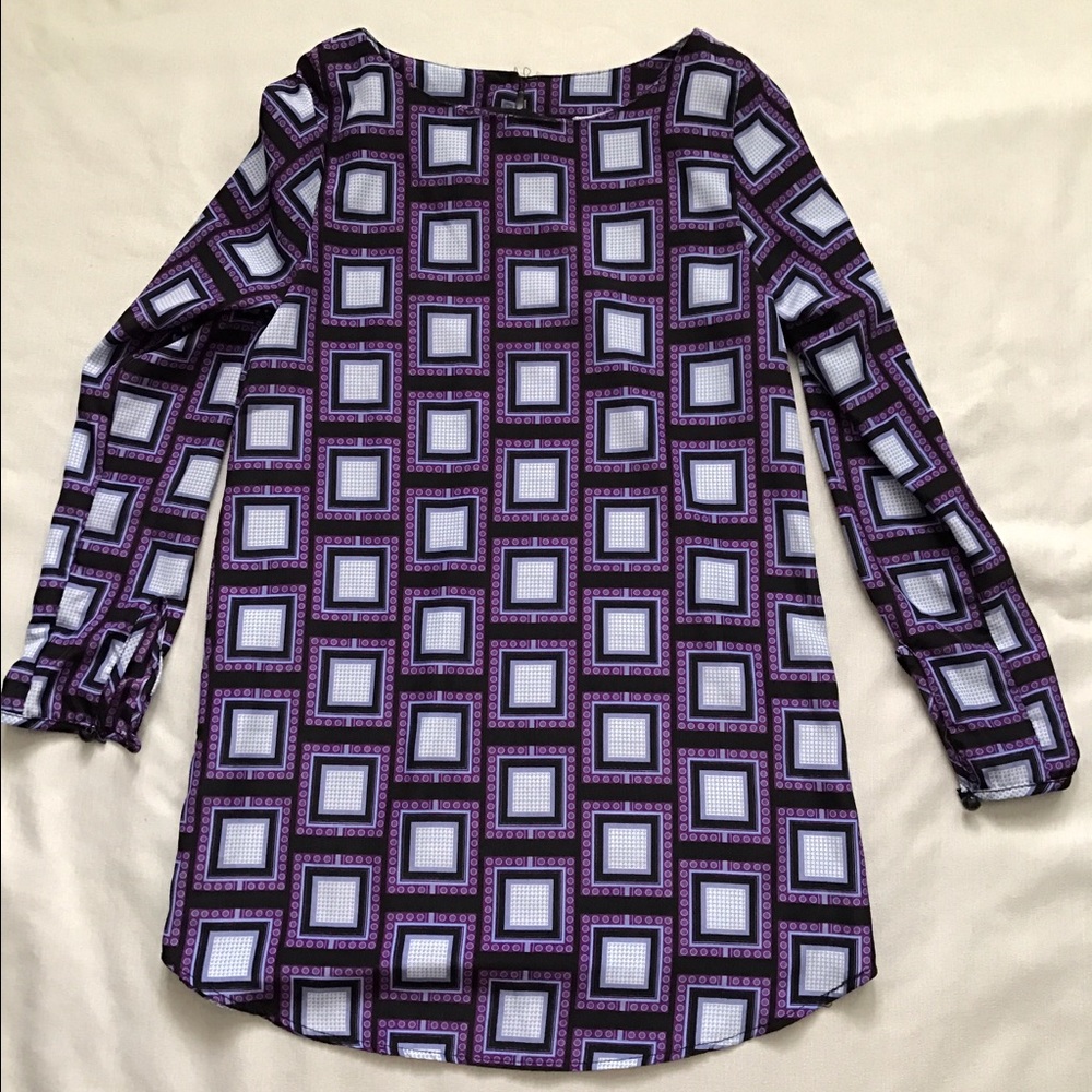 Patterned tunic purple and black - Small