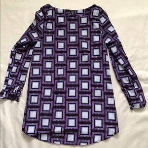 Patterned tunic purple and black - Small