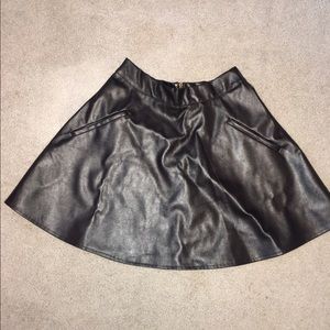 Leather skater skirt
