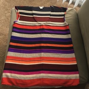 J Crew Factory petite printed cap-sleeve blouse