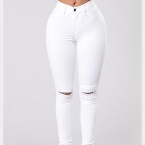 Fashion nova white canopy jeans