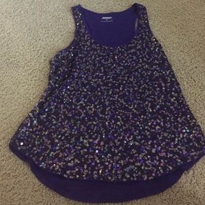 Purple sequin tank