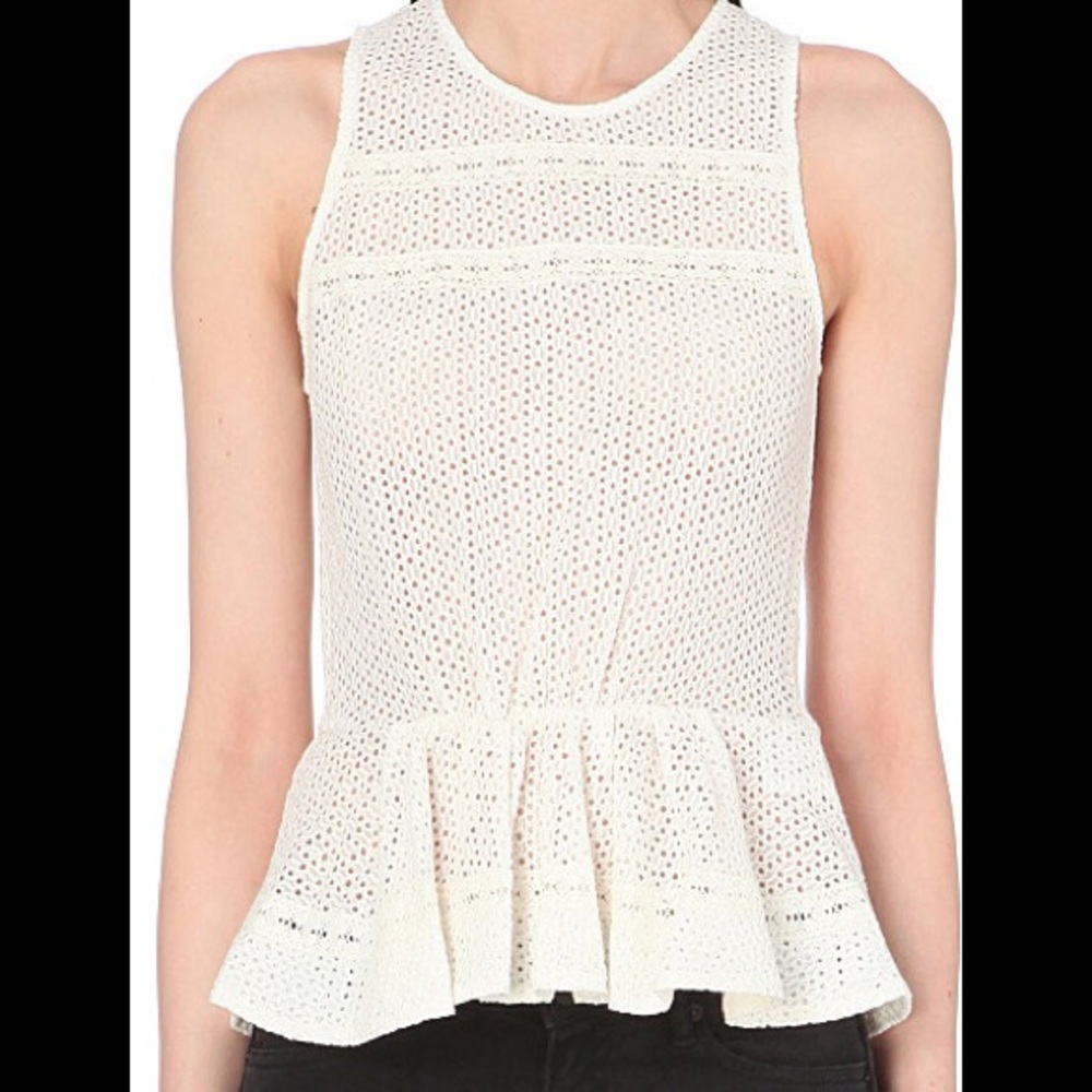 Eyelet peplum top