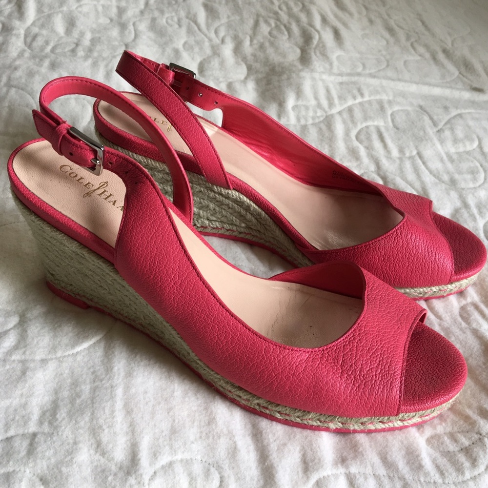 Cole Haan Nike Air Hot Pink Open Toed Wedges