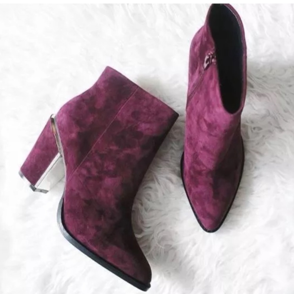 ALDO Digosien Burgundy Booties with Gold Heel