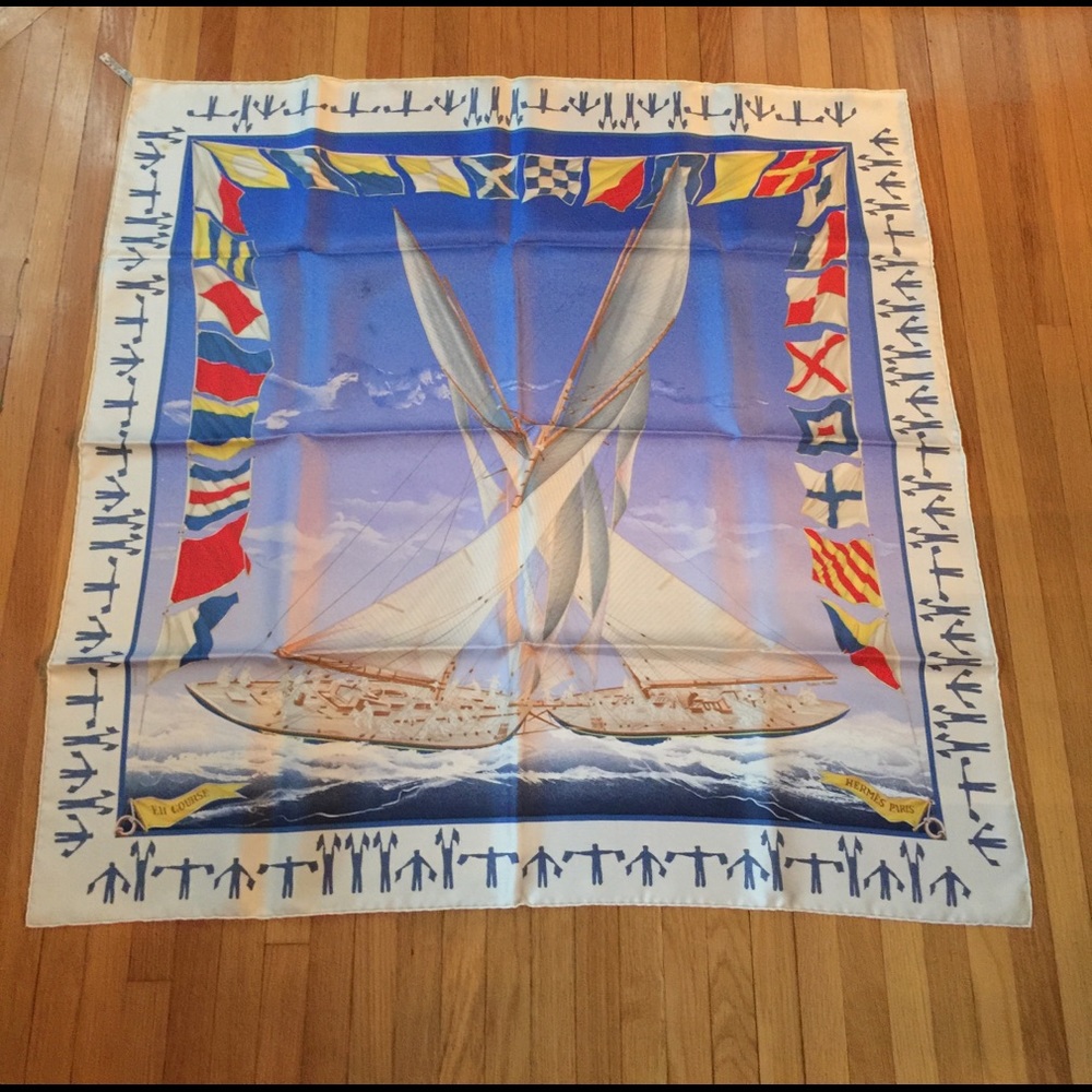 Authentic Hermes Scarf Shawl 100%  EII COURSE ⛵️