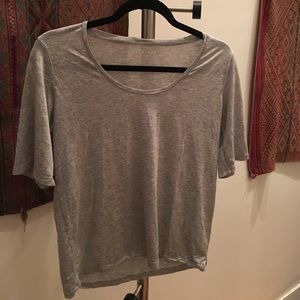 Everlane Luxe Drape Cropped Scoop-neck Tee