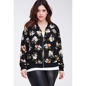 Forever21 Floral Bomber Jacket