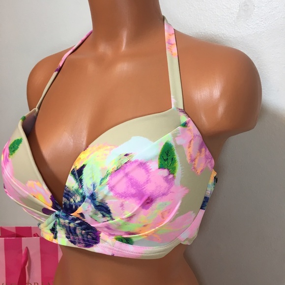 🚫SOLD🚫NEW VS HALTER PUSH UP TOP SWIM - Picture 2 of 3