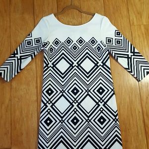 Black and Cream Shift Dress