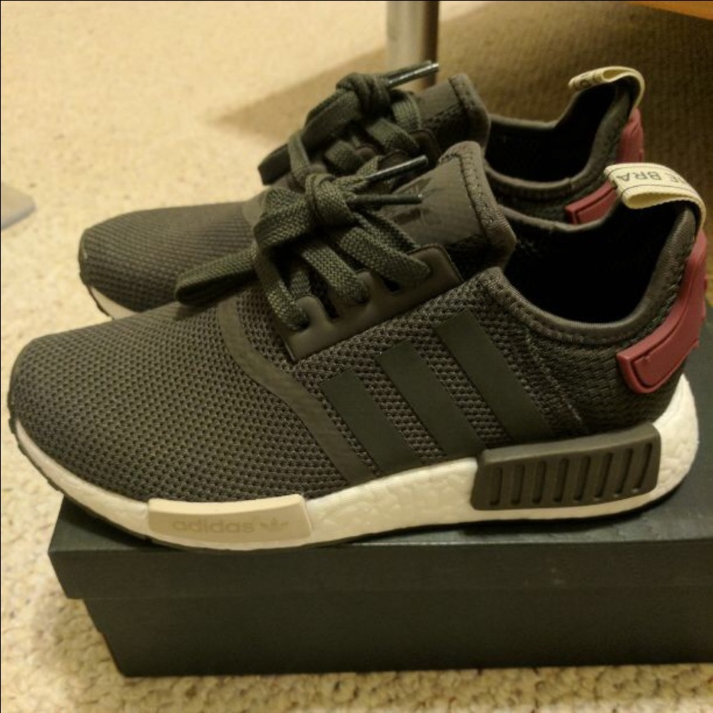 Adidas NMD Grey/Utility Grey/Maroon 9.5