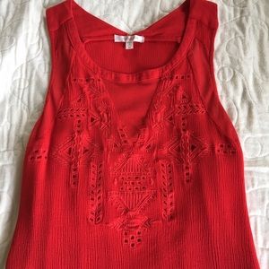 Skies are Blue Sleeveless detail Top in Red